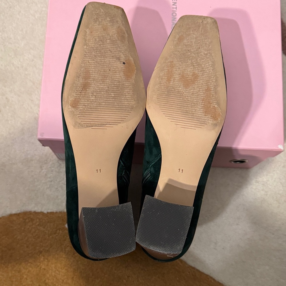 INTENTIONALLY BLANK Dark Green Heeled Boots - Picture 5 of 7